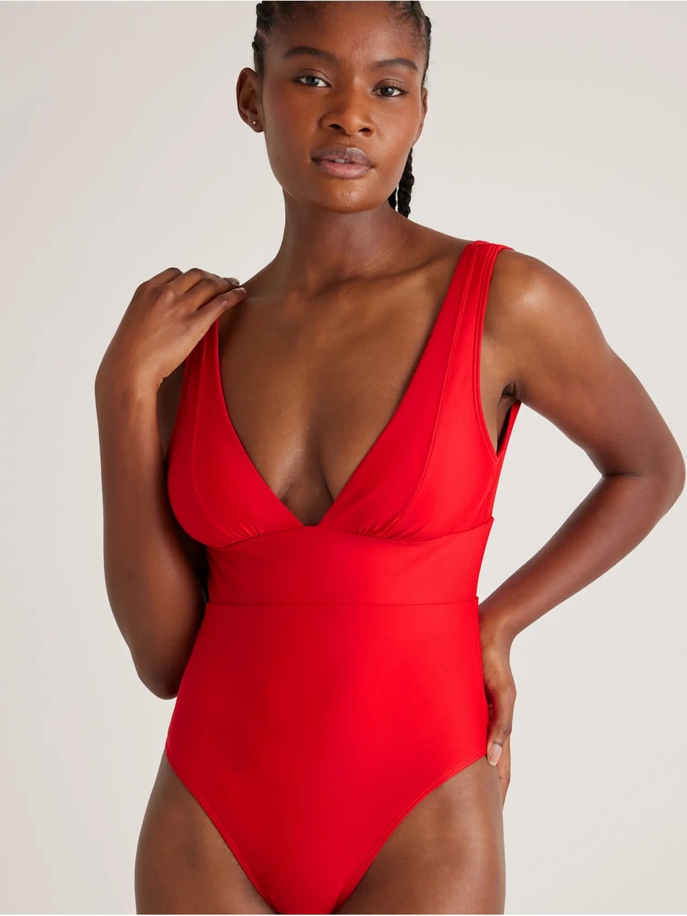 Quince Italian Plunge One-Piece Swimsuit